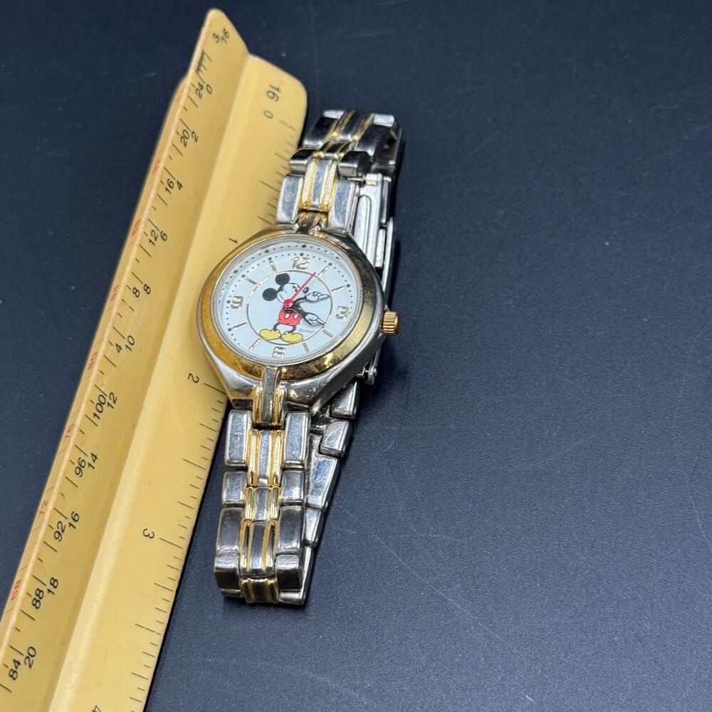 Disney Mickey Mouse Watch Women's Two Tone Bracelet Watch Classic Mickey - Picture 7 of 9